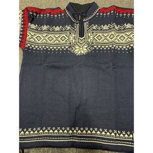 Dale of Norway Mens 125 Anniversary Sweater in Blue, White and Rasberry - XXL